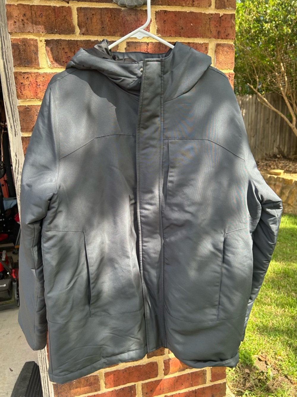 Swiss Tech Men's Hooded Puffer Jacket - Dark Gray